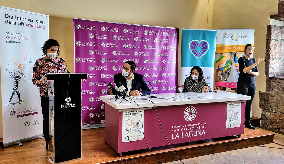 Acto informativo para la presentación del programa sobre el Día de la Discapacidad en el Ayuntamiento de La Laguna. 2020.