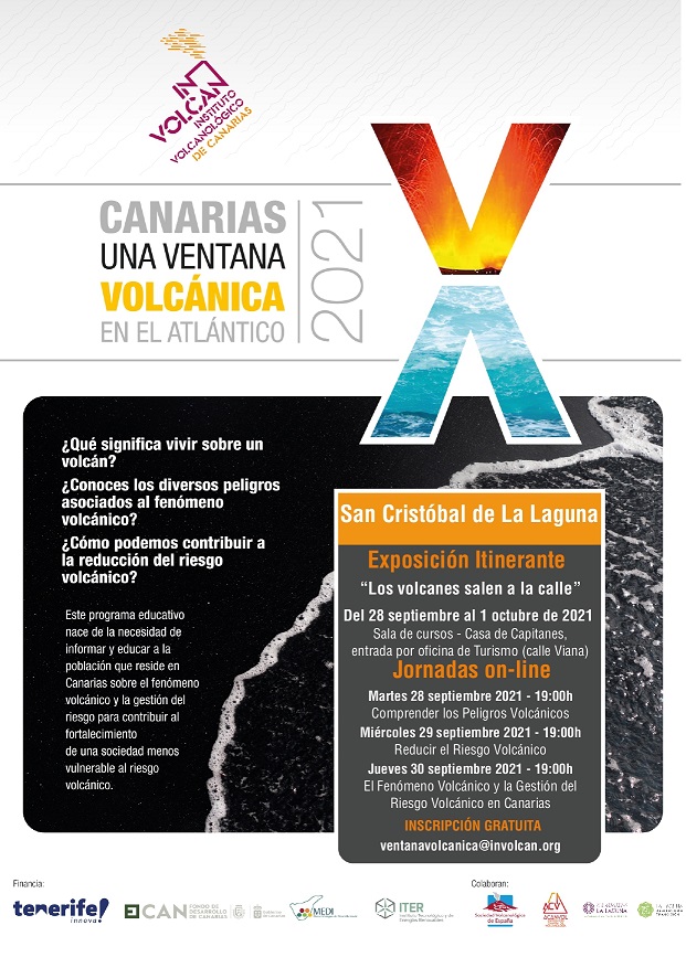 Cartel de la exposición educativa Canarias, una ventana volcánica en el Atlántico. 