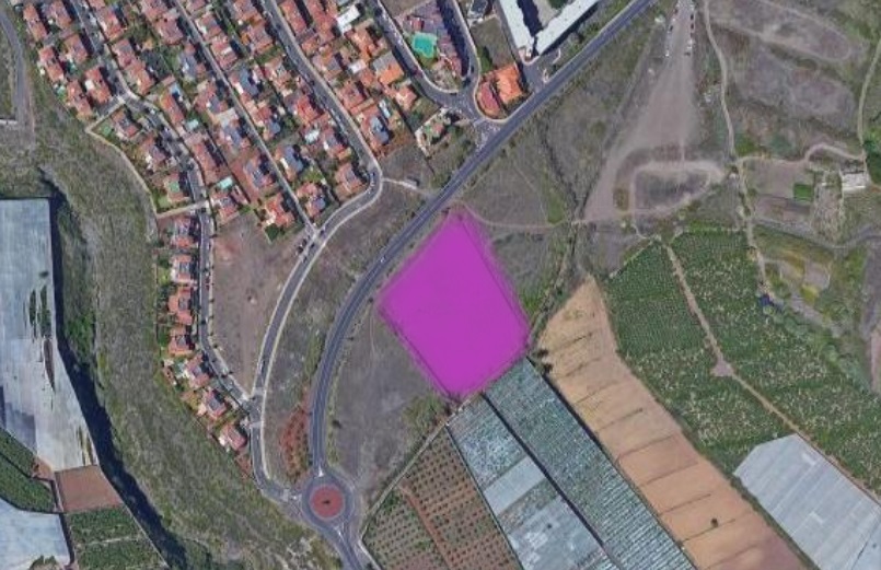 Vista aérea del terreno en el que se ubicará la escuela infantil municipal de la comarca nordeste de La Laguna.